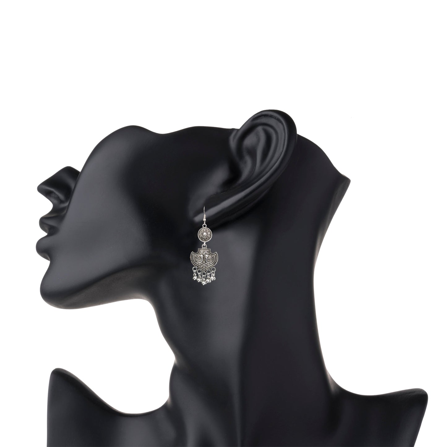 Antique Silver Traditional Gypsy Earrings (SJ_900)