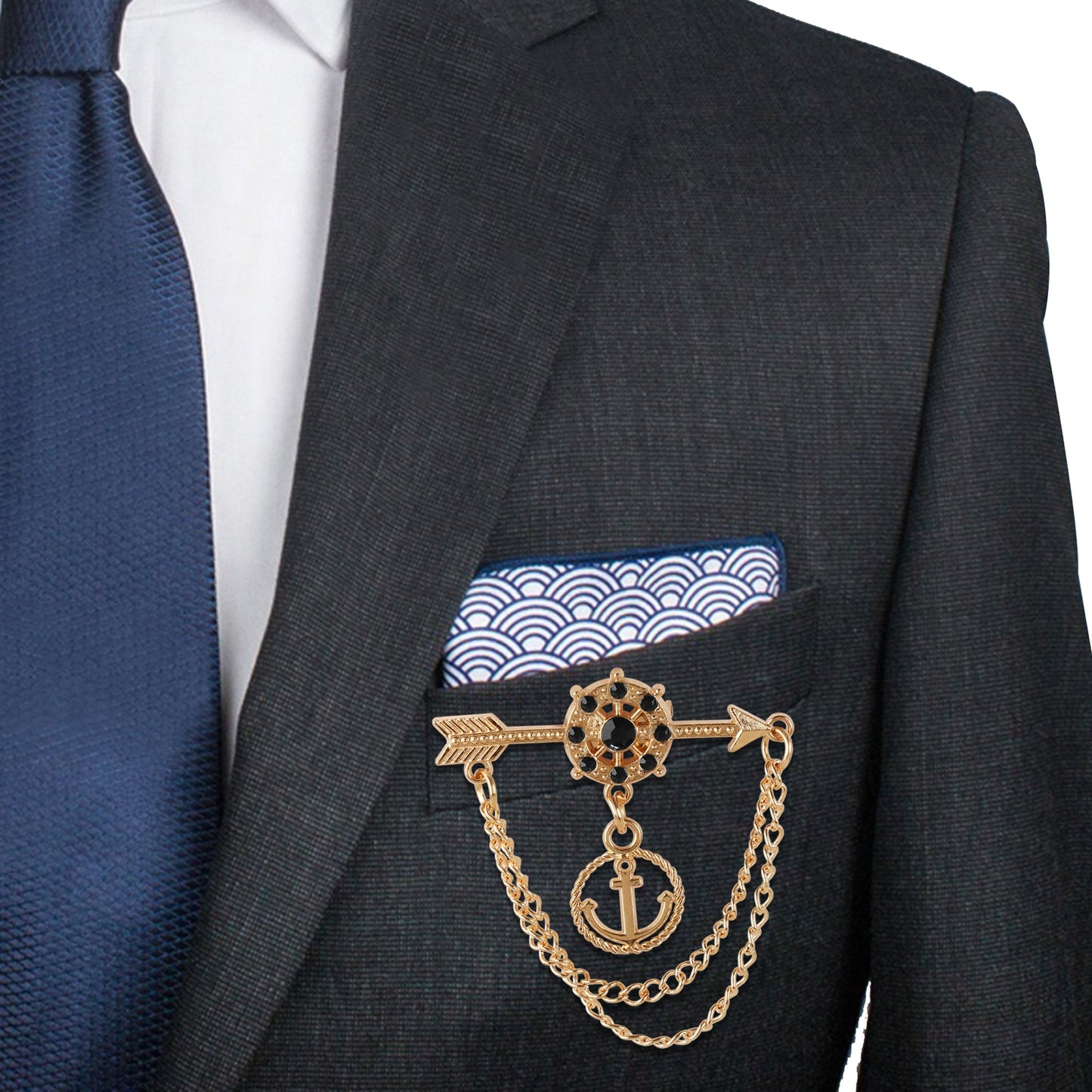 Shining Jewel Designer Stylish Accessories Army Metal Badge Brooch Medal for Modern Day Boys and Men (SJ_9089)