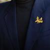 Shining Jewel Gold Plated Brooch/Lapel Pin For Men - Flying Bird Design SJ_9098 (G)