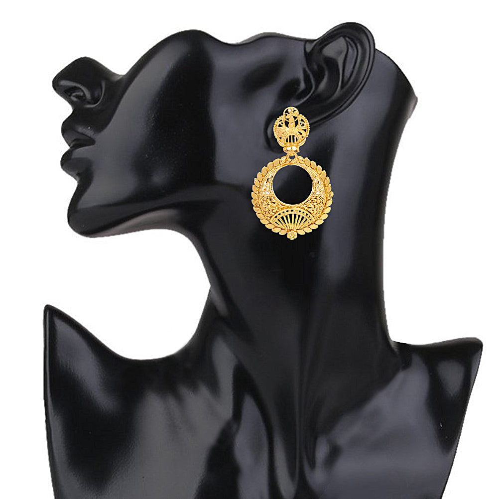 Traditional Gold 24K Chandbali Earrings (SJ_916)