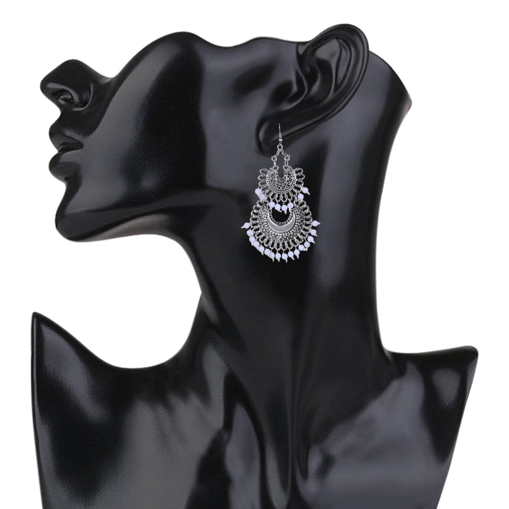 925 Antique Silver Oxidised Afghani Chandbali Earrings (SJ_944)