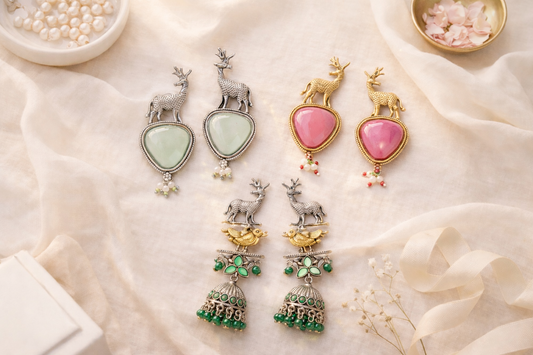 Traditional Deer Design Earrings Combo for Women (Pack of 3)
