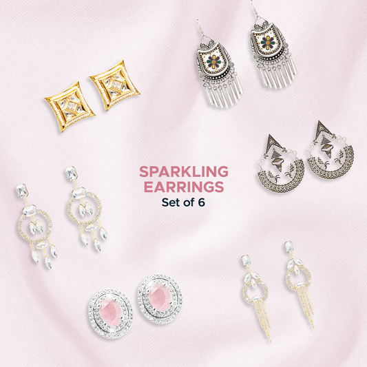 Mix & Match Sparkling Earrings Set of 6