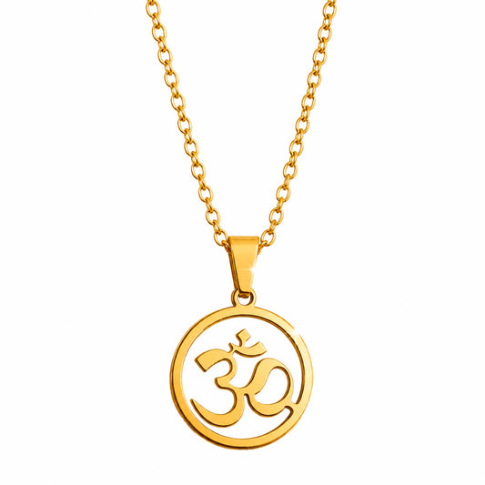 Gold Plated Om Charm Necklace For Girls, Teens & Women (MD_2105)