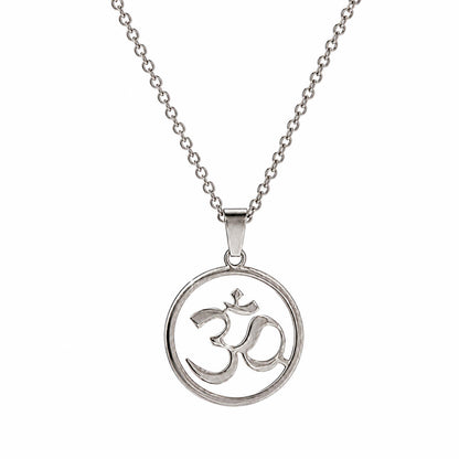 Silver Plated Om Charm Necklace For Girls, Teens & Women (MD_2106)
