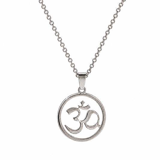 Silver Plated Om Charm Necklace For Girls, Teens & Women (MD_2106)