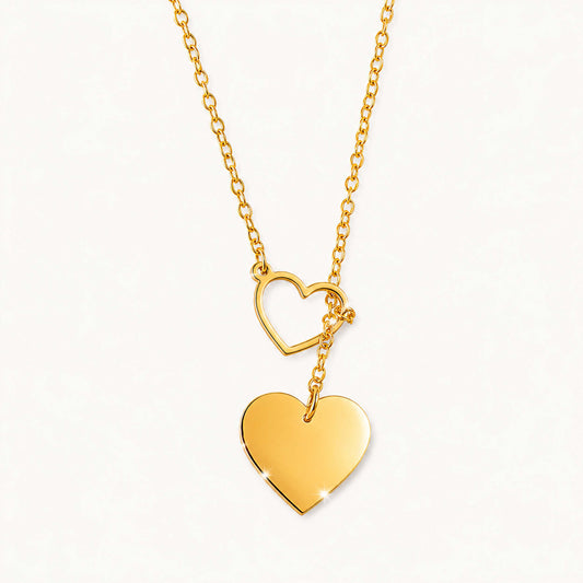 Gold Plated Stylish Designer Adjustable and Delicate Heart Necklace Pendant For Girls, Teens & Women (MD_2113)