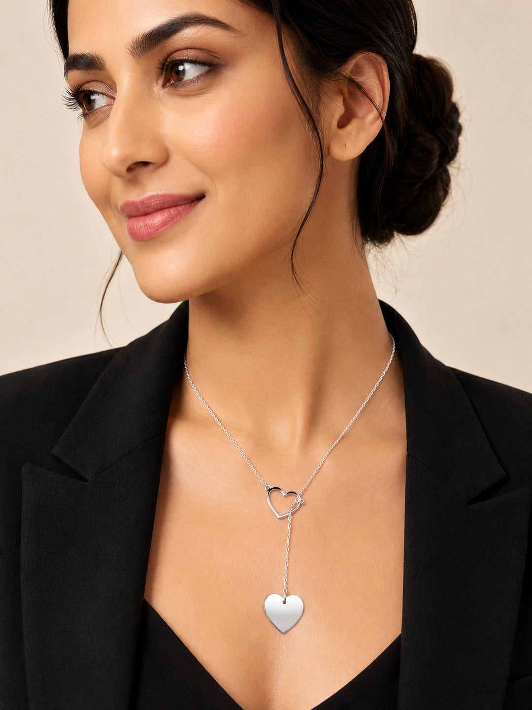 Silver Plated Stylish Designer Adjustable and Delicate Heart Necklace Pendant For Girls, Teens & Women (MD_2114)