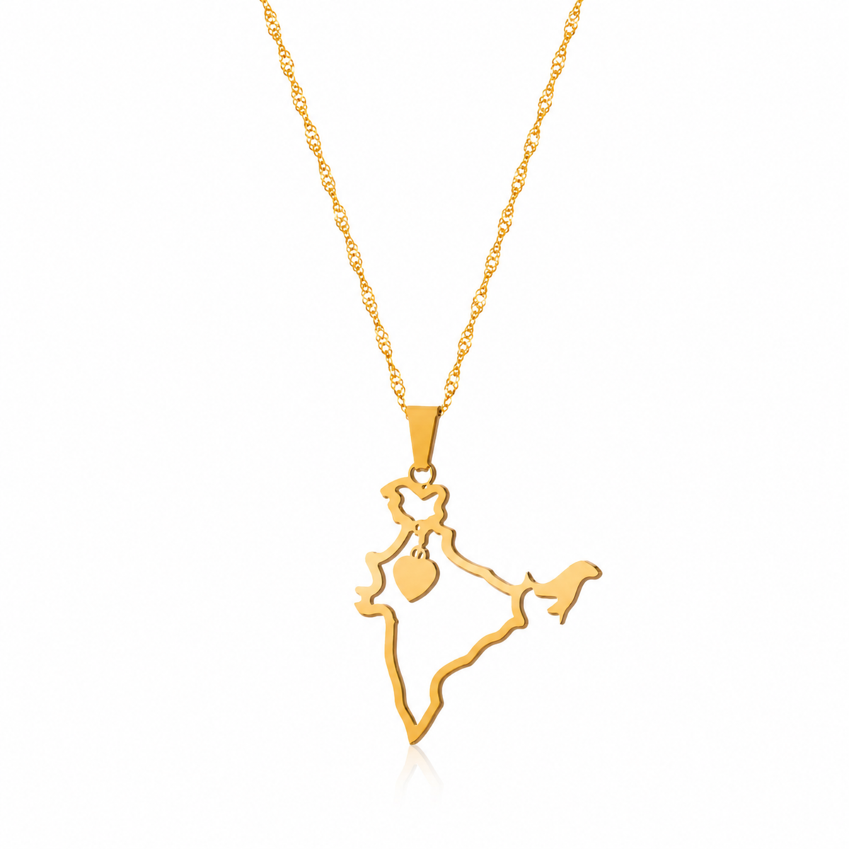 Gold Plated Stylish Designer Adjustable and Delicate India Map Necklace Pendant For Girls, Teens & Women (MD_2119)