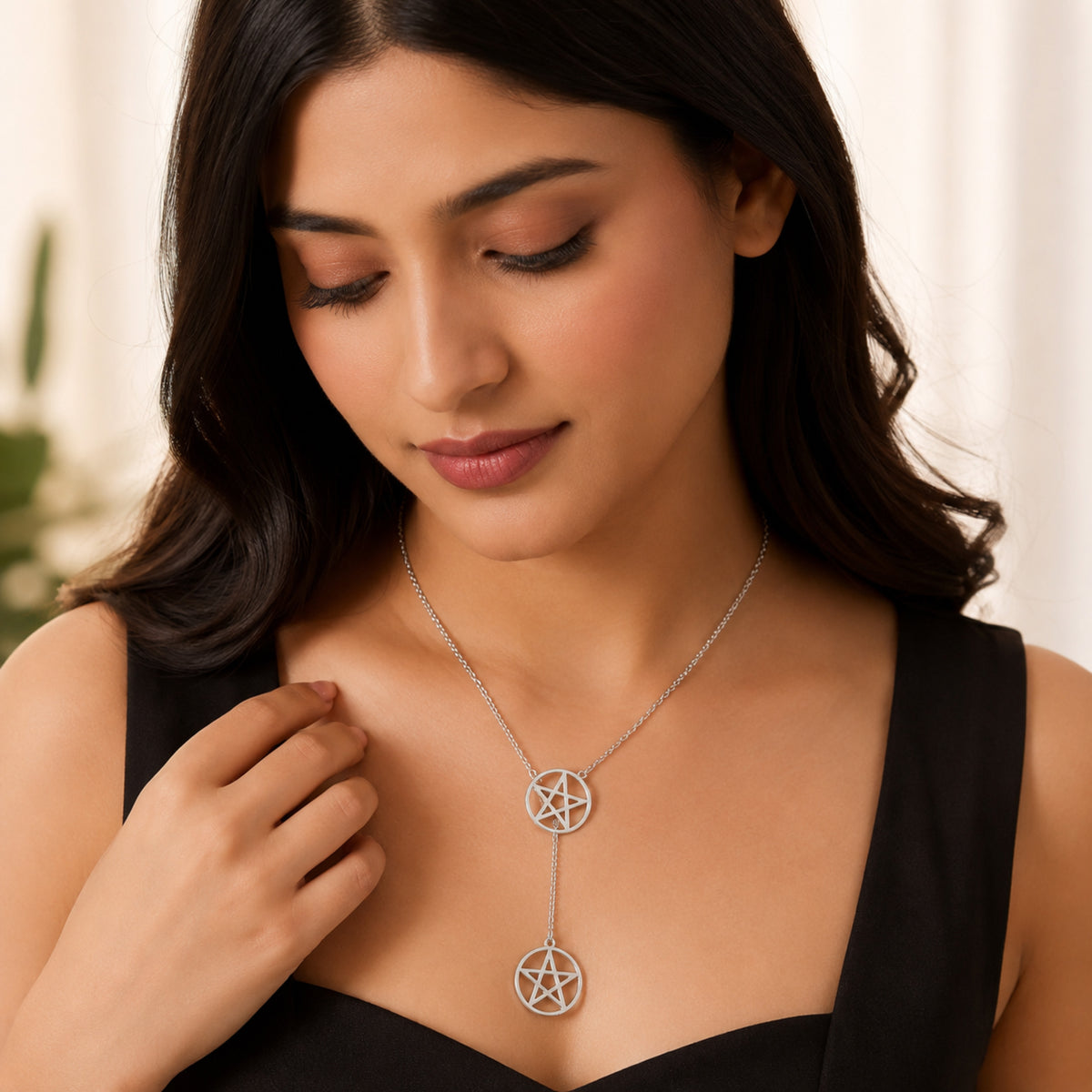 Silver Plated Stylish Designer Adjustable and Delicate Contemporary Geometric Pendent For Girls, Teens & Women (MD_2122)