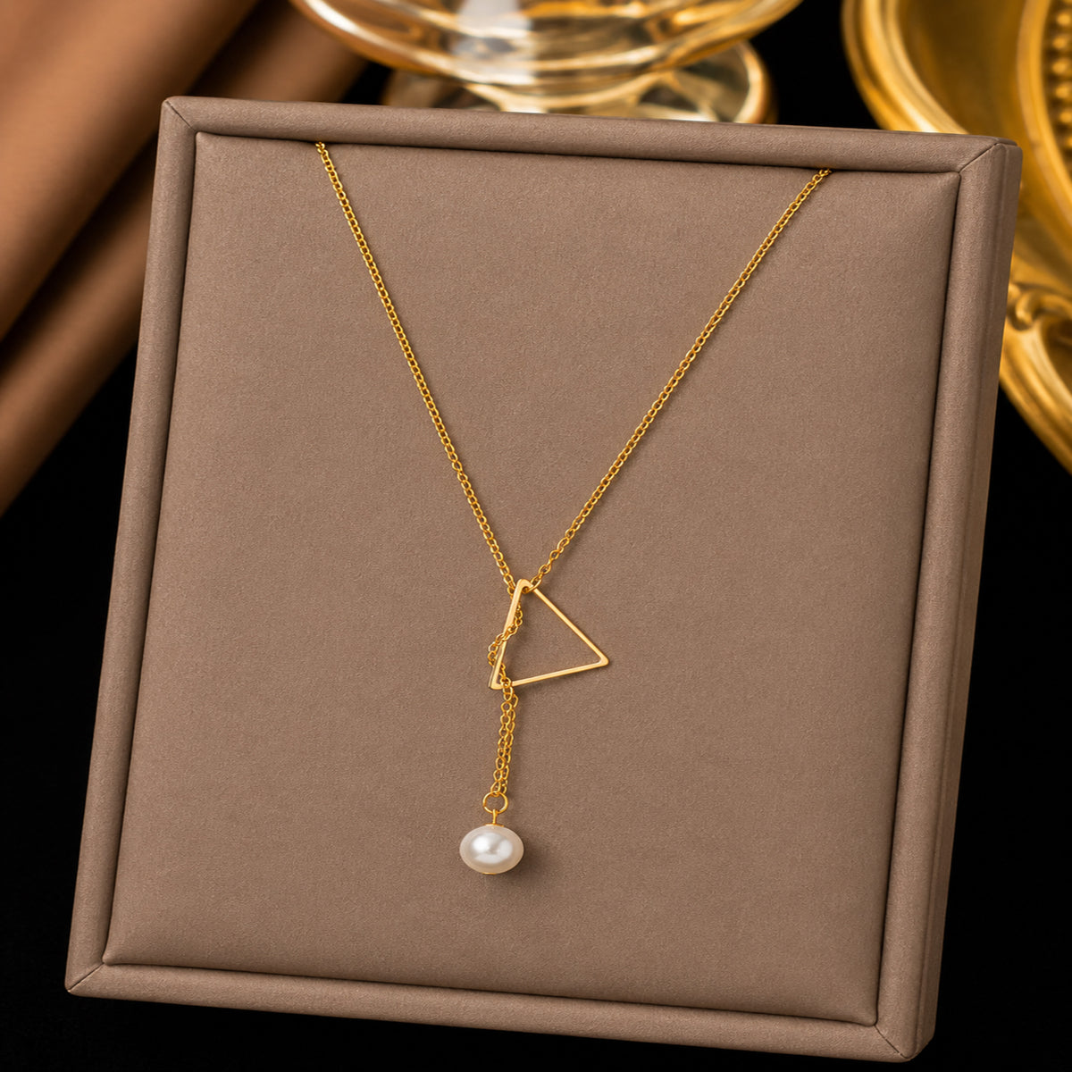 Gold Plated Stylish Designer Adjustable and Delicate Contemporary Geometric Pendent For Girls, Teens & Women (MD_2125)