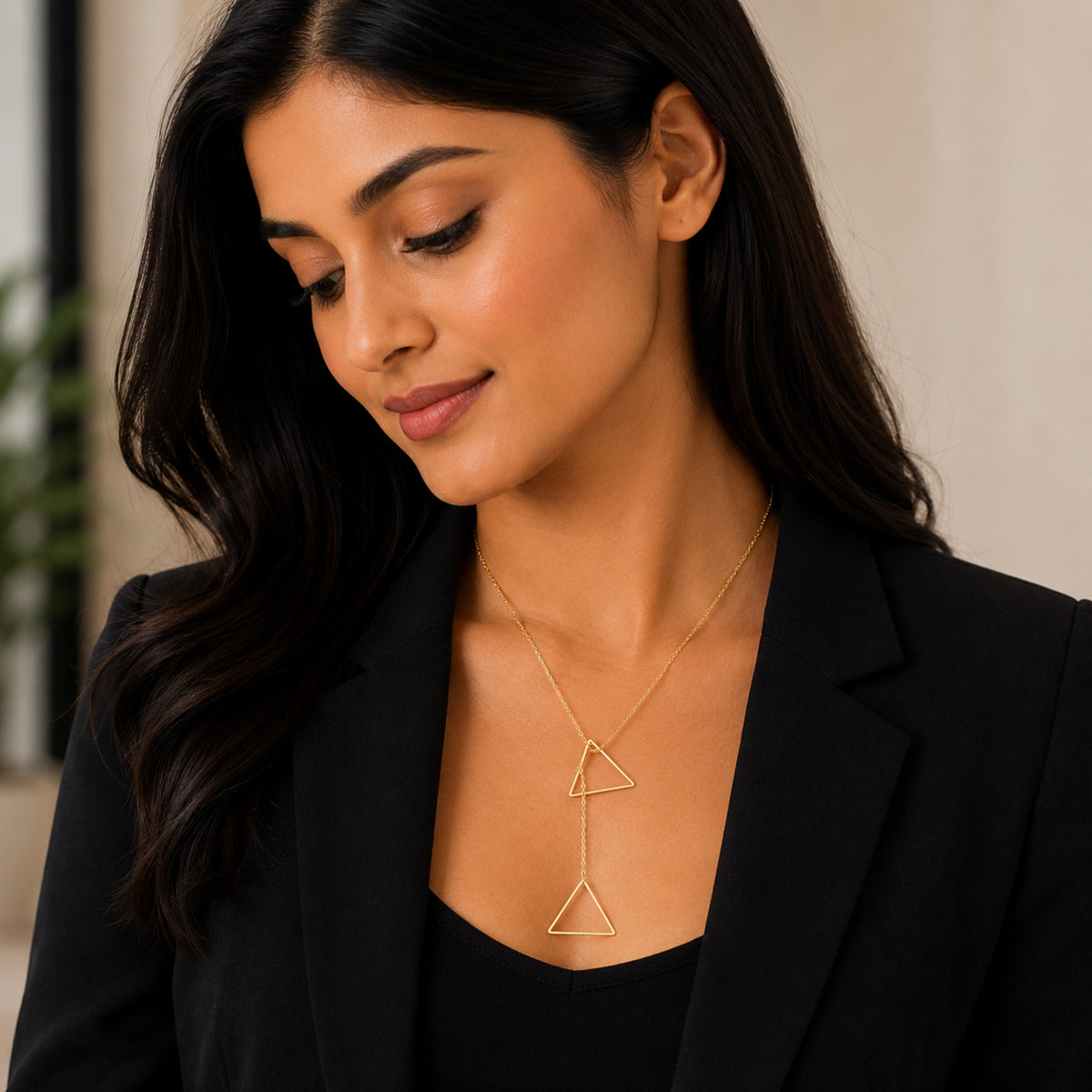 Gold Plated Stylish Designer Adjustable and Delicate Contemporary Geometric Pendent For Girls, Teens & Women (MD_2129)