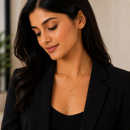 Gold Plated Stylish Designer Adjustable and Delicate Contemporary Geometric Pendent For Girls, Teens & Women (MD_2129)