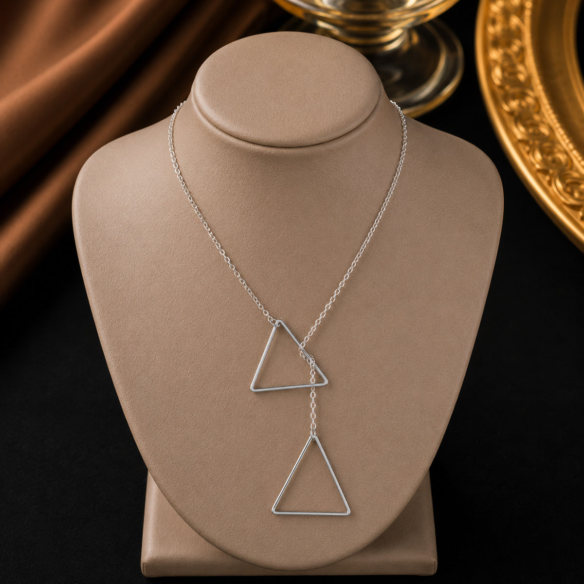 Silver Plated Stylish Designer Adjustable and Delicate Contemporary Geometric Pendent For Girls, Teens & Women (MD_2130)