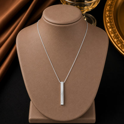 Silver Plated Stylish Designer Adjustable and Delicate Monolith shape Necklace Pendant For Girls, Teens & Women (MD_2132)