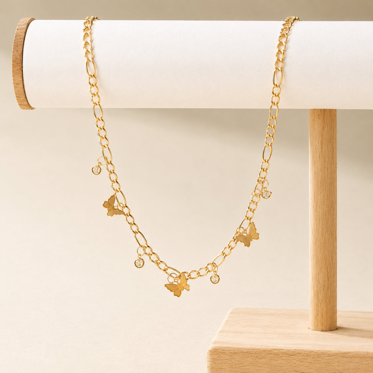 Gold Plated Stylish Designer Adjustable and Delicate Butterfly Necklace For Girls, Teens & Women (MD_2134)