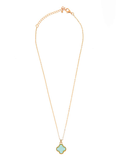 Moon Dust Gold Plated Designer Flower Clover Pendant With Matching Earring For Girls, Teens & Women