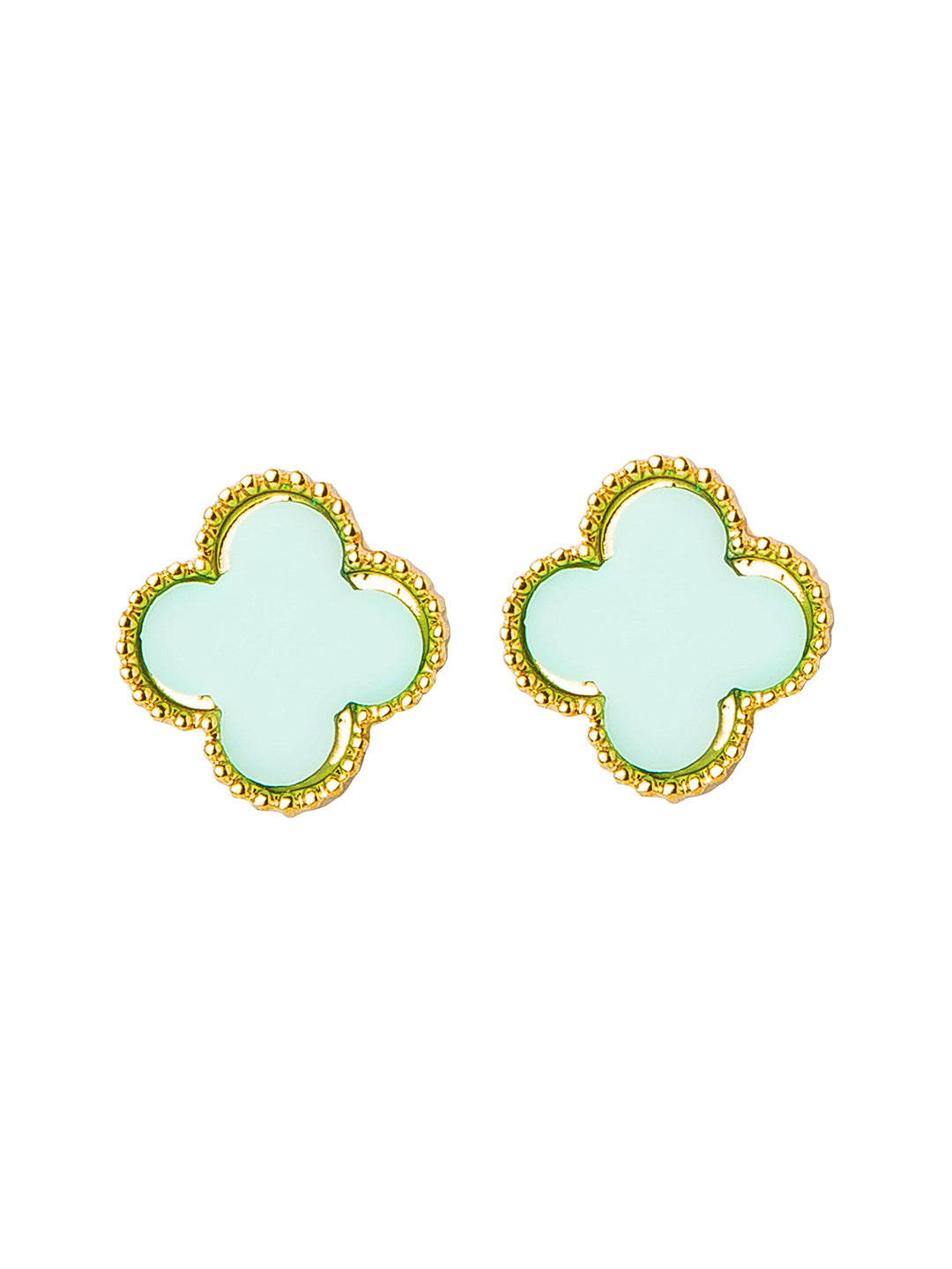 Moon Dust Gold Plated Designer Flower Clover Pendant With Matching Earring For Girls, Teens & Women
