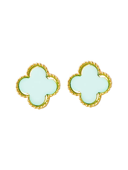 Moon Dust Gold Plated Designer Flower Clover Pendant With Matching Earring For Girls, Teens & Women