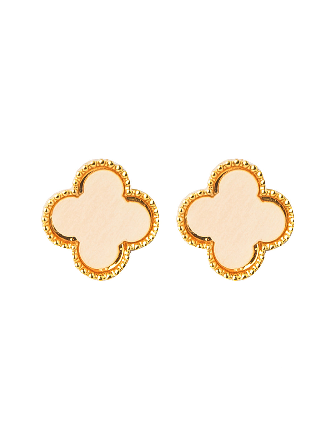 Moon Dust Gold Plated Designer Flower Clover Pendant With Matching Earring For Girls, Teens & Women
