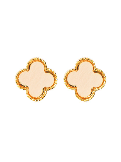 Moon Dust Gold Plated Designer Flower Clover Pendant With Matching Earring For Girls, Teens & Women