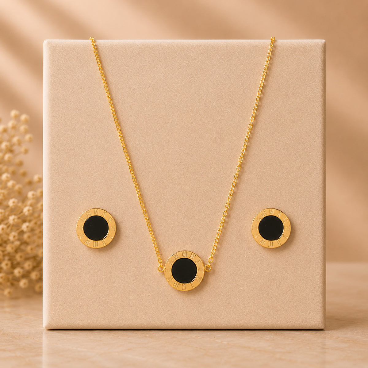 Gold Plated Designer Layer Chain Long Necklace With Matching Earring For Girls Teens Women
