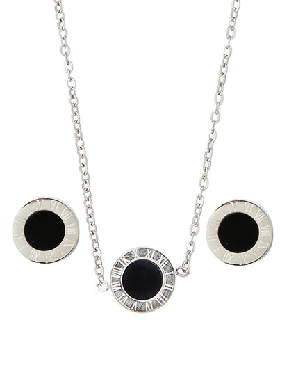 Moon Dust Silver Plated Designer Long Chain Necklace With Matching Earring For Girls Teens Women