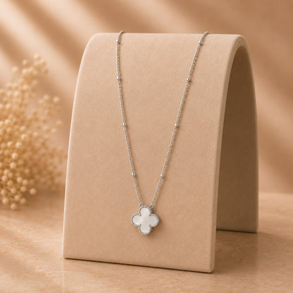 Moon Dust Gold Plated American Diamond Clover Pendant For Girls, Teens & Women (MD_2156_W)