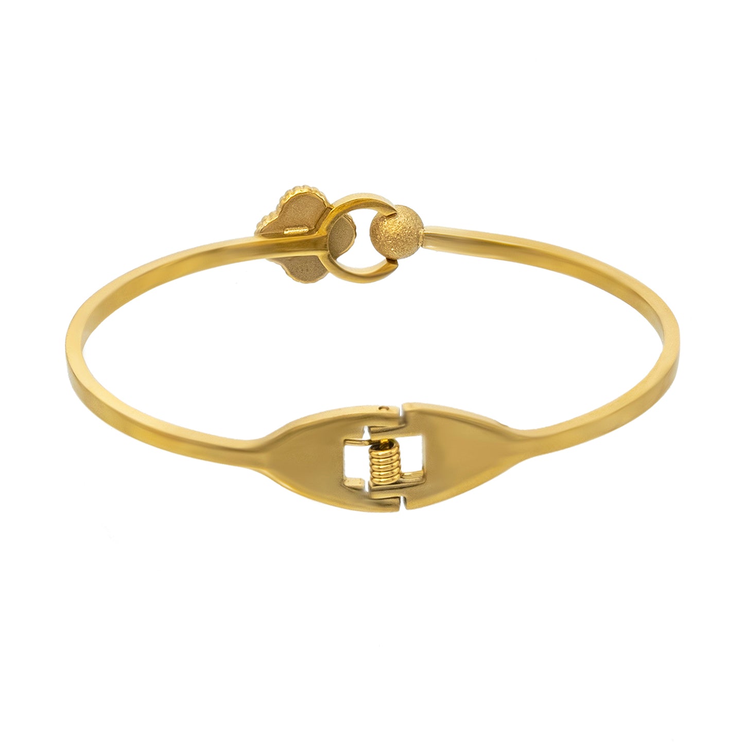 MOONDUST Gold Plated CZ and Crystal Studded Western Style Latest Flower Clover Bracelet and Ring Combo Design For Women