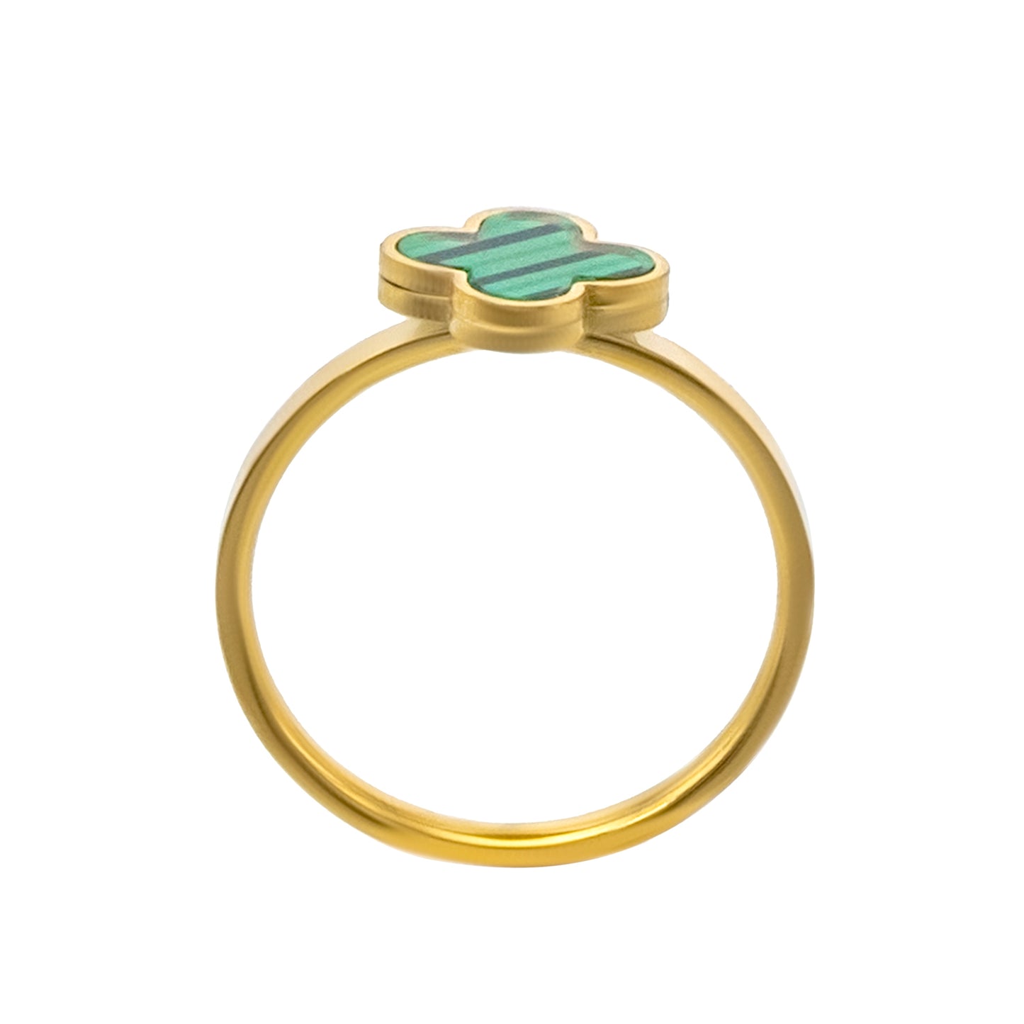 MOONDUST Gold Plated CZ and Crystal Studded Western Style Latest Flower Clover Bracelet and Ring Combo Design For Women