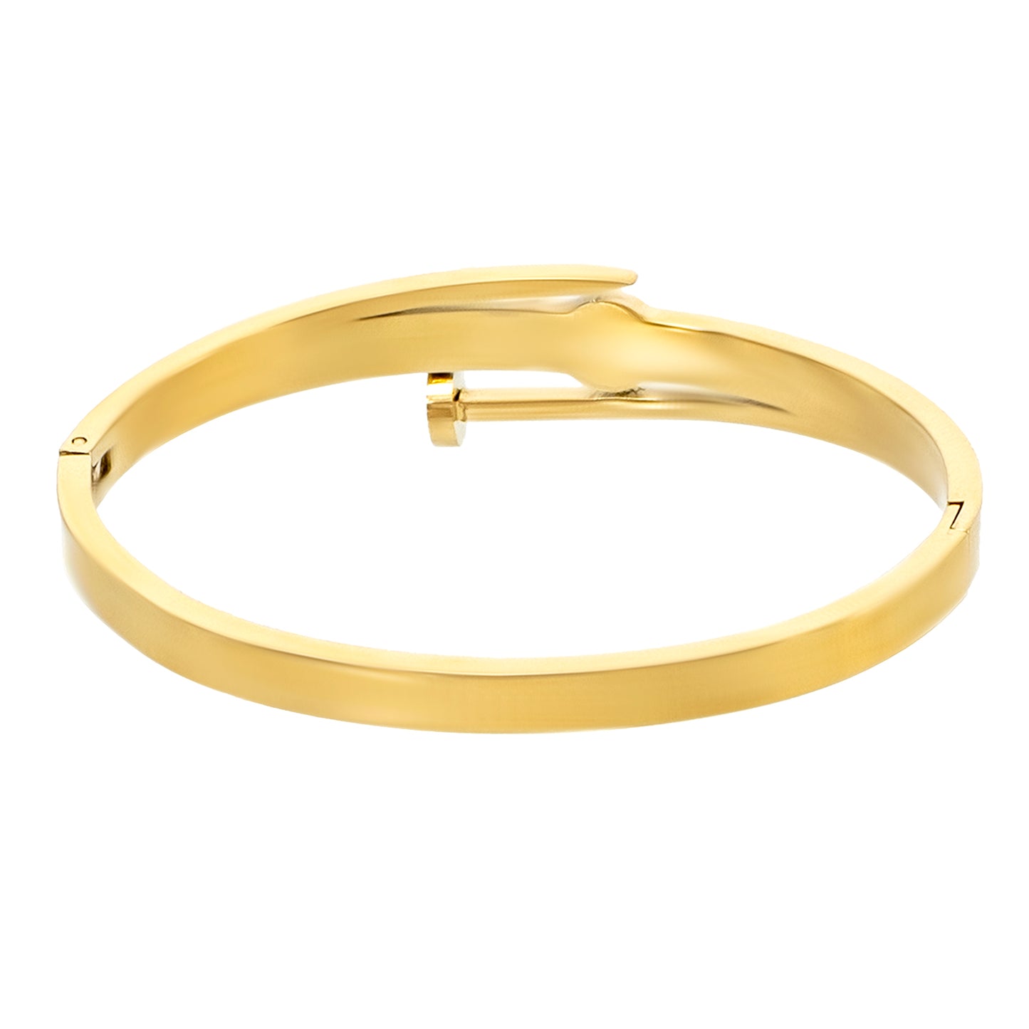 MOONDUST Gold Plated CZ and Crystal Hammer Neil Studded Western Style Freesize Bracelet Bangle for Women