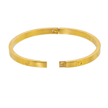 MOONDUST Gold Plated Latest Stylish Cuff Bangle with Cubic Zirconia Stones Bracelet for Women