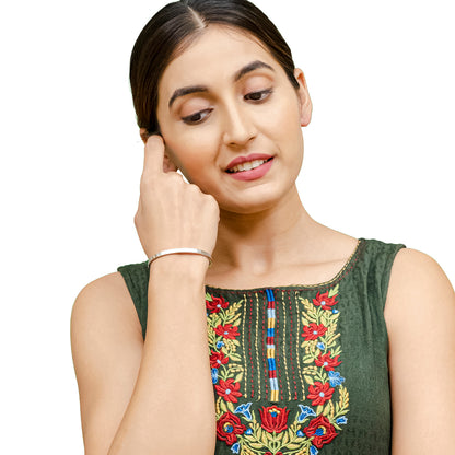 MOONDUST Gold Plated Latest Stylish Cuff Bangle with Cubic Zirconia Stones Bracelet for Women