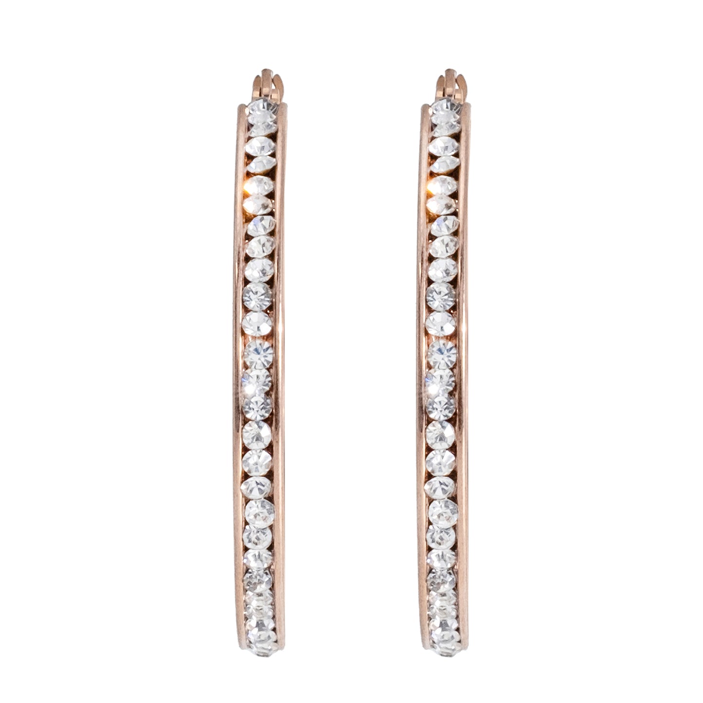 MOONDUST Crystal and CZ Gold Plated Large Hoop Earrings for Women