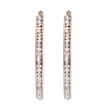 MOONDUST Crystal and CZ Gold Plated Large Hoop Earrings for Women