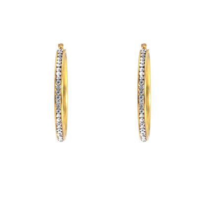 MOONDUST Crystal and CZ Gold Plated Large Hoop Earrings for Women
