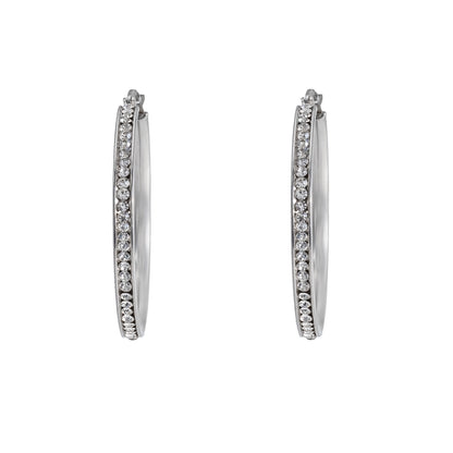 MOONDUST Crystal and CZ Gold Plated Large Hoop Earrings for Women