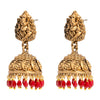 Traditional Indian Matte Gold Oxidised CZ Crystal Studded Temple Jhumka Earring For Women-Gold (SJE_174_G_W)