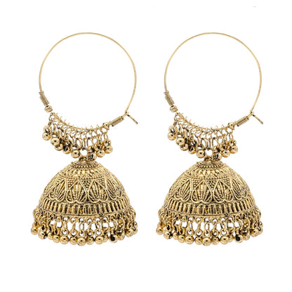 Traditional Indian Antique Gold Oxidised Jhumka Earring For Women (SJE_222_G)