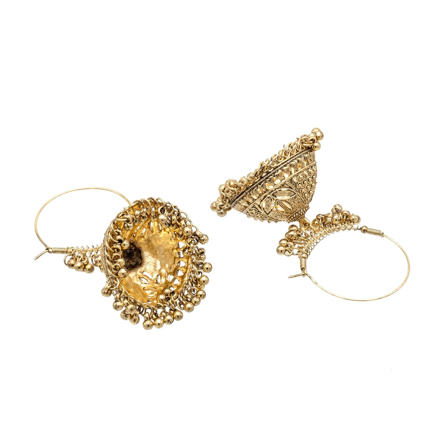 Traditional Indian Antique Gold Oxidised Jhumka Earring For Women (SJE_224_G)