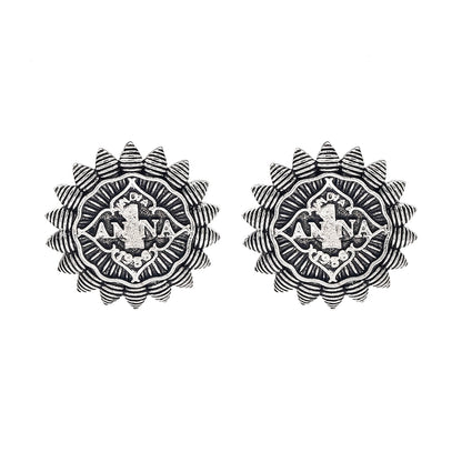 Shining Jewel Traditional Indian Antique Oxidised Silver CZ, Handcrafted Design Stud Earring For Women (SJE_233)