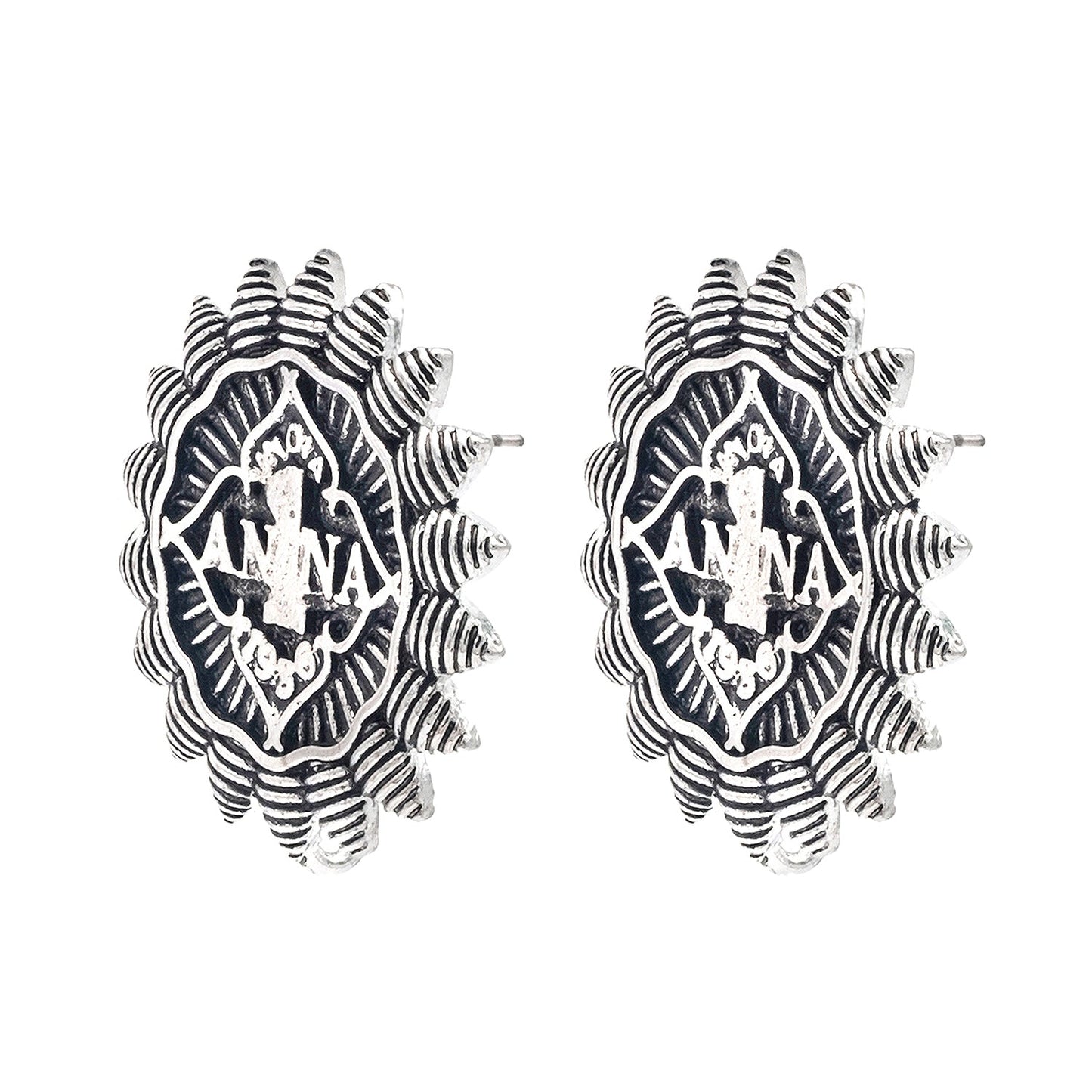 Shining Jewel Traditional Indian Antique Oxidised Silver CZ, Handcrafted Design Stud Earring For Women (SJE_233)