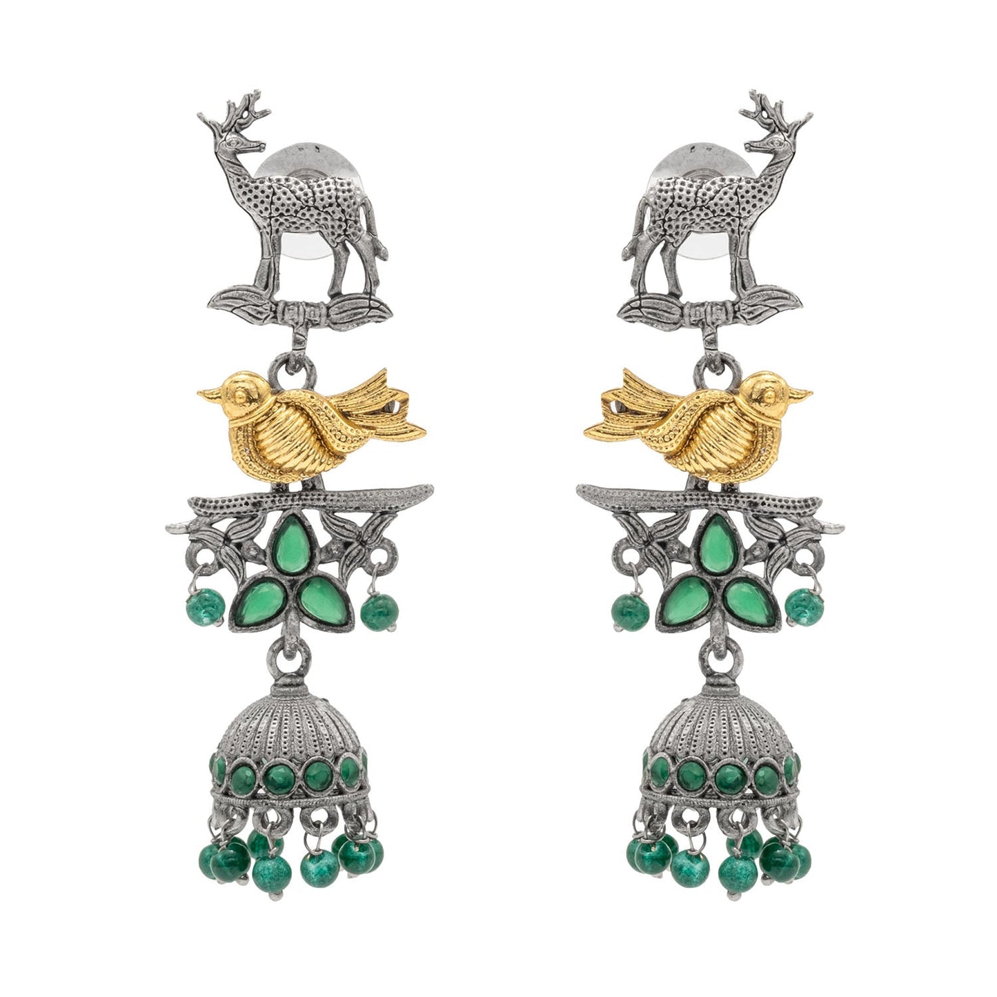 Traditional Deer Design Earrings Combo for Women (Pack of 3)