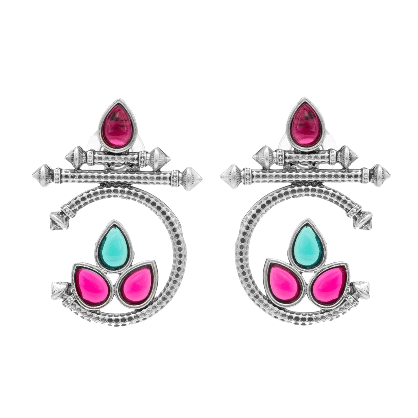 Antique Silver Plated CZ, Small Sized Drop Earring for women (SJE_272_S)