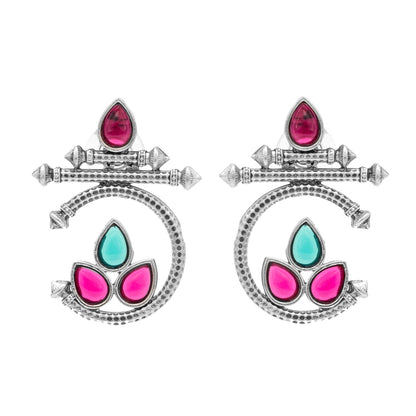 Antique Silver Plated CZ, Small Sized Drop Earring for women (SJE_272_S)
