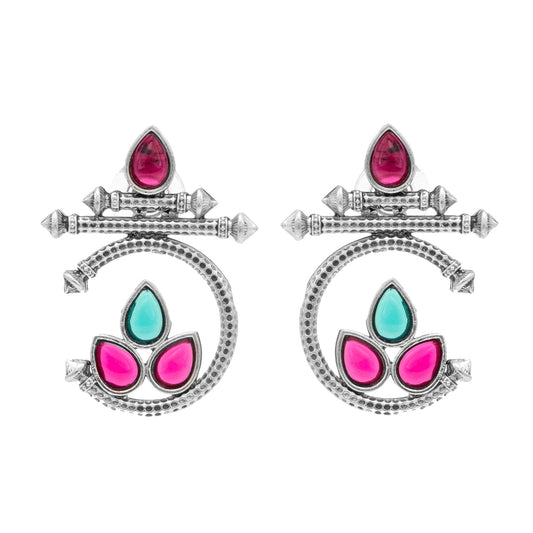 Antique Silver Plated CZ, Small Sized Drop Earring for women (SJE_272_S)
