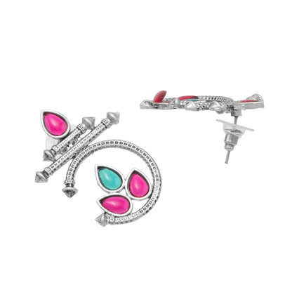 Antique Silver Plated CZ, Small Sized Drop Earring for women (SJE_272_S)