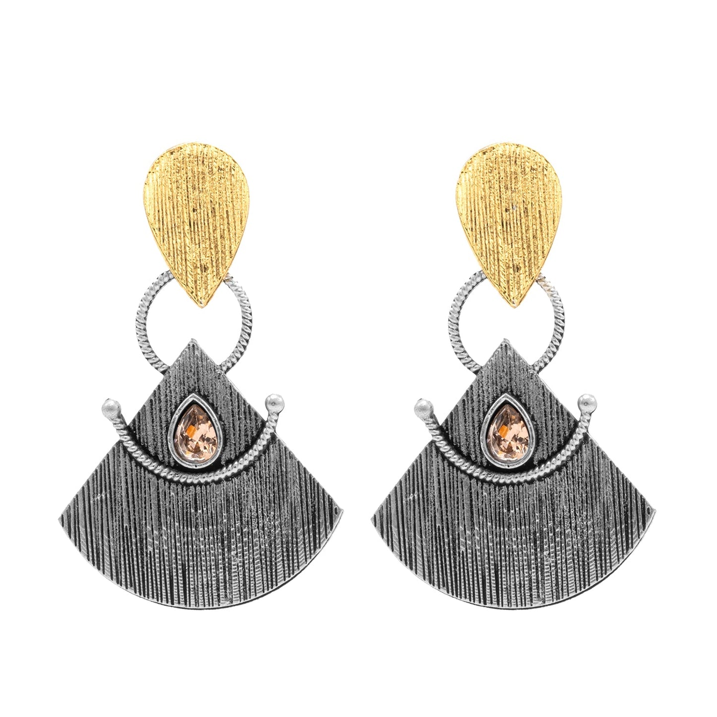 Antique Dual Two Tone Plated Earrings for Women (SJE_276)