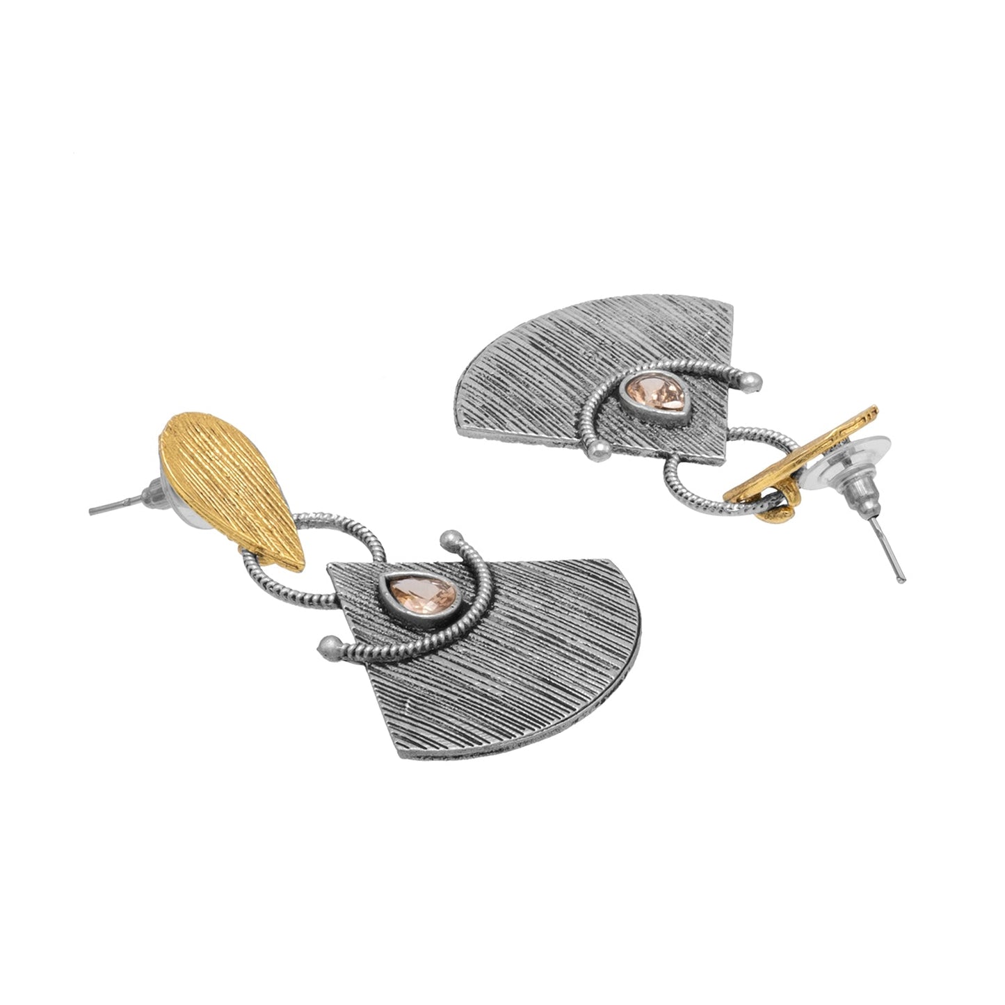 Antique Dual Two Tone Plated Earrings for Women (SJE_276)