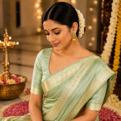 Matte Gold Plated Large Sized Jhumka Earings with Kundan Polki Ghungroo Pearls for Women - Light Green (SJE_335_LG)